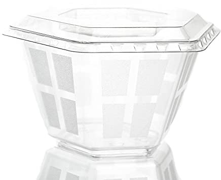 DUE ESSE S.N.C. DI SABATINI ALDO & C. PZ 100 COPPETTA TRASPARENTE 150 CC (DIAMETRO 8,7 CM X ALTEZZA 5 CM) + COPERCHIO BASSO ESAGONALE IDEALE PER DOLCI, MOUSSE, MACEDONIE, GELATO E SEMIFREDDI