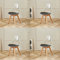 GrandCA HOME Pack 4 Sillas de Comedor con Respaldo Transparente y Patas de Madera, Sillas Tapizadas Sillas Nórdicas para Cocina Comedor (Negro/Cuero)