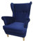 MartHome Einzelsofa Loungesessel Wohnzimmersessel, Stoffsessel - Relax Sessel TV Ohrensessel, Bequemer Loungesessel Wohnzimmer - Skandinavischer Sessel (Marineblau A14)