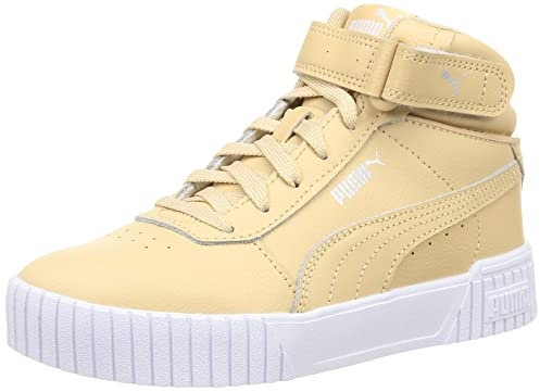 PUMA Women's Carina 2.0 Mid Sneaker, Light Sand-Light Sand Silver White, 5.5 UK