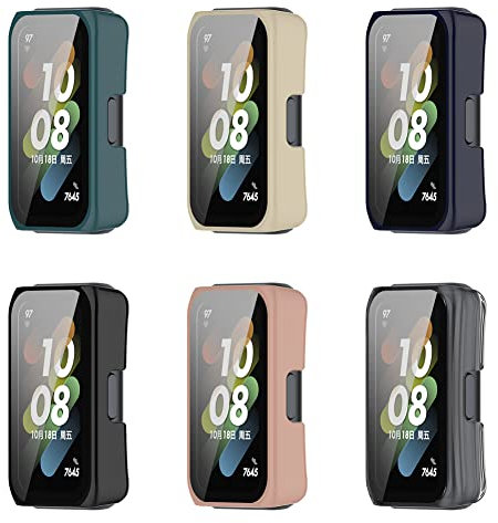 Tyogeephy Coque Compatible avec Huawei Band 7/Band 6, Honor Band 7/Band 6 Protecteur d'écran Mou TPU Résistant aux rayures Full Cover pour Huawei Band 7 Smartwatch Accessoires