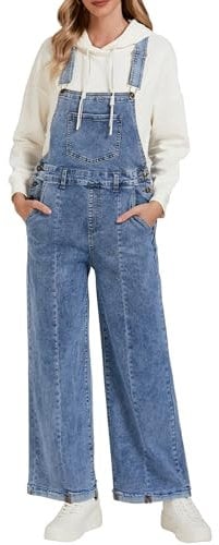 Vetinee Blue Dungarees Ladies Dungarees Dungarees Women Dungarees for Women Denim Dungarees Womens Dungarees Maternity Dungarees Soft Sky Blue Size Medium Fits UK Size 12 - UK Size 14
