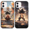 PBNDJVG 2 Stück Handyhülle für Apple iPhone 12/iPhone 12 pro Hülle 6.1, Anime Manga Junge Muster Design Case Stoßfest Schutzhülle TPU Bumper Weich Ultra Dünn Cover, Schwarz 01
