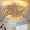 Ventilatore da Soffitto con Luce E27 Plafoniere con Telecomando Lampadario a gabbia vintage Tessuto Bambù Naturale E Rattan Intrecciato Lampada a soffitto per Camera da letto cucina Sala da pranzo