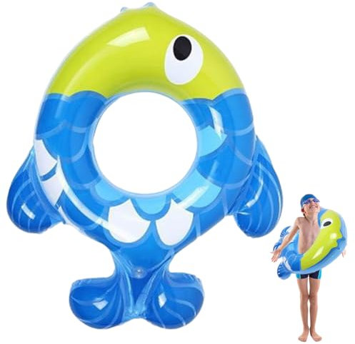 Natación Anillos Peces Pequeños Azules, Anillo Natación Inflable Infantil, Anillo De Natación Suministros De Natación para Niño, Círculo Natación para La Piscina Verano para Niños y Niñas