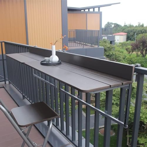 Balkon-Bartisch für Geländer, Outdoor, klappbarer Beistelltisch, Balkongeländer, Hängetisch, Klapptisch, Balkontisch, verstellbare Wand-Seitentische für Terrasse, Barhebe-Klapptisch (Größe: 80 x 37