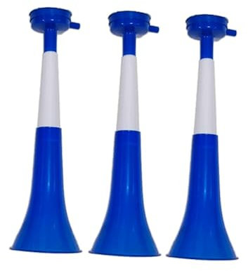 Vuvuzela Trompeten, zwei Körper, Zubehör für Fußball und Sportfeiern, lauter Lufthorn für Animation, ideal für den Transport (Griechenland, 3 Produkte)