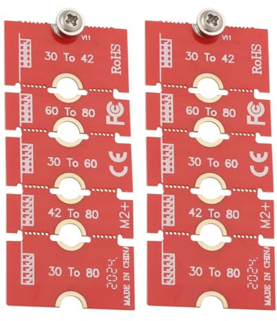 EMSea 2 STÜCKE M2 M.2 NGFF NVME Computergehäuse Länge Verlängerung Adapter 2230 2242 2260 2280 Adapterrack für PC Computergehäuse Rot mit Schraube
