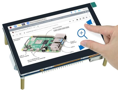 FREENOVE 4.3 Inch Touchscreen Monitor for Raspberry Pi 5 4 B 3 B+ A+, 800x480 Pixel IPS Display, 5-Point Touch Capacitive Screen, Driver-Free MIPI DSI Port
