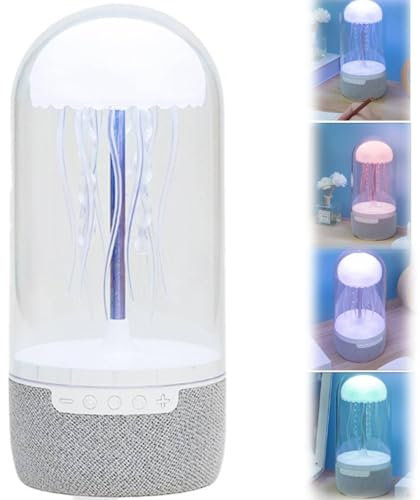 Mechanical Motion Jellyfish Bluetooth Speaker Wireless, Jellyfish Mood Lamp with Bluetooth Speaker, Night Light Electric Jellyfish Bedside Lamp, Color Changing LED