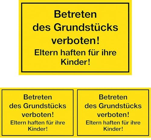 Metafranc Hinweisschild Betreten des Grundstücks verboten! - 250 x 150 mm/Beschilderung/Verbotsschild/Zutrittsverbot/Privatgrundstück/Grundstückskennzeichnung/Gewerbekennzeichnung / 500100