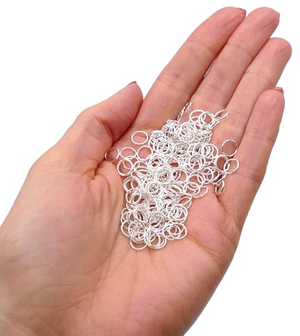 Biegeringe Silber 7mm - 400 Stück Offene Ringe - Jump Rings für Schmuckherstellung - Verbindungsringe zum Basteln von Ketten, Anhängern & Armbändern - Spaltringe & Kettenringe