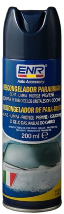 ENR Descongelador Parabrisas, Spray Antihielo Parabrisas, Apto para Todo Tipo de Cristales y Lunas de Coches, No Graso, Derrite el Hielo y la Nieve, Formato 200ml