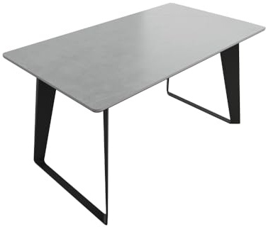 Magnolia Home Esstisch 140x80cm graue Keramikplatte Schwarze U-Form Beine