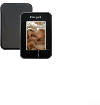 Smart Card Holder con Display, NFC & Magnetico, Supporto per Cellulare per iOS, Compatto 6.5x9.5cm, Nero(Black)