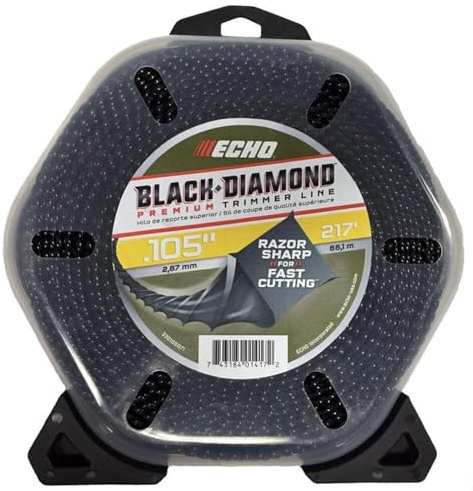 ECHO Black Diamond 330095071 Trimmerfaden mit 4 Ecken, Spiralmuster, 266,7 cm x 65 m