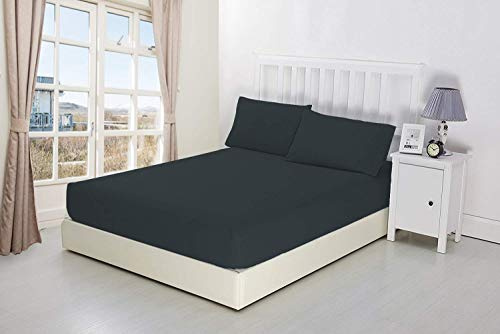 100% Egyptian Cotton Pillowcase pair House Wife Pillowcase pair 2 pack (Charcoal, Pillowcase Pair)