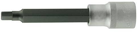 SW-Stahl 05043L 1/2 Zoll Bit-Einsatz Innensechskant - 6 x 200 mm | Extra langer Steckschlüssel-Einsatz aus Chrom-Vanadium-Stahl, 12,5 mm Antrieb, Premium-Qualität für Innensechskant-Schrauben