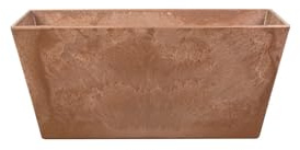 Artstone - Balkonkasten Ella - 37x17 - Eiche - Blumentopf für innen und außen - mit Drainagesystem