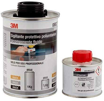 3M 08827 Mastic de Protection polyuréthane bi-composant, Gris, 500 ML