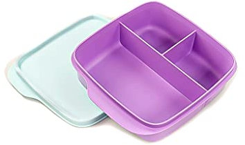Tupperware to Go Lunchbox Clevere Pause 550 ml lila hellblau mit Trennwand 36167