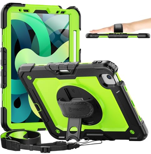 Timecity Compatibile con iPad Air 4 Custodia iPad 10.9 pollici 2020 con protezione dello schermo/cavalletto girevole/cinghia da mano/copertura portamatite per iPad Air 4a generazione 11/iPad Pro 11