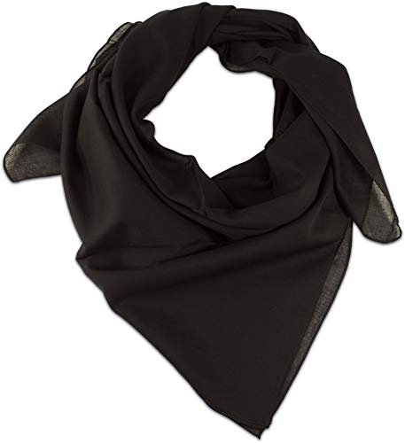 fashionchimp BASIC-Baumwolltuch in Uni-Farben, Unisex-Halstuch aus 100% Baumwolle, quadratisch, Damen und Herren (Schwarz Uni)