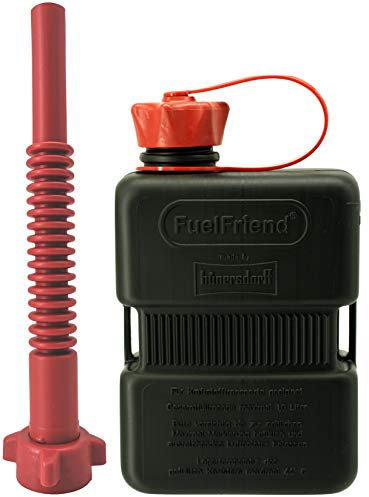 FuelFriend® - Plus 1,0 l – Série spéciale Black – Petit bidon d'essence + bec flexible haut de gamme.