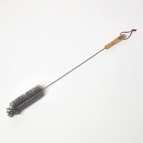 HOMESCAPES Brosse goupillon Bouteille et silo, Brosse de Nettoyage pour mangeoire Tubulaire, 58 cm