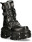 NEW ROCK TANK373-S1 Stivali Unisex con Piattaforma in Pelle Nera Stile Motociclista Gotico 45