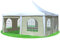 Stabilezelte Gartenpavillon 5x5m mit Seitenteilen Arabica Pagodenzelt PVC Weiss BEIGE
