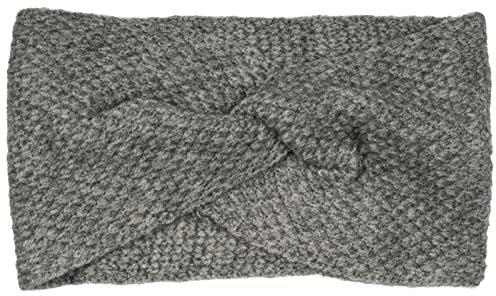 styleBREAKER Damen Strick Stirnband mit Waffelpatent Strickmuster und Twist Knoten, warmes Winter Haarband, Headband 04026060, Farbe:Grau