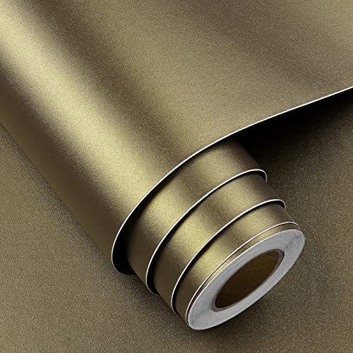 FunStick Dekofolie Selbstklebend Verdickte Möbelfolie Modern Metall Braun Wasserdicht Dekorfolie für Kühlschrank Küchenschränke Möbel Kommode Tischplatte für Wohnung Renovierung 40CM x 2M