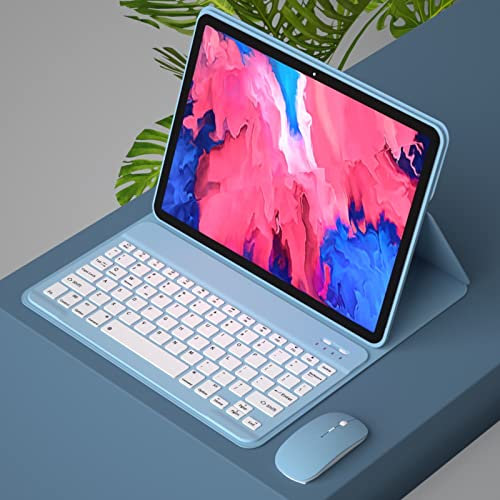 QYiiD Funda Teclado para Lenovo Tab P11 2020 (TB-J606F TB-J606X), Carcasa SlimShell con Soporte y Teclado Español Bluetooth Desmontable Magnético & Inalámbrico Mouse para Lenovo Tab P11 11 2020, Azul