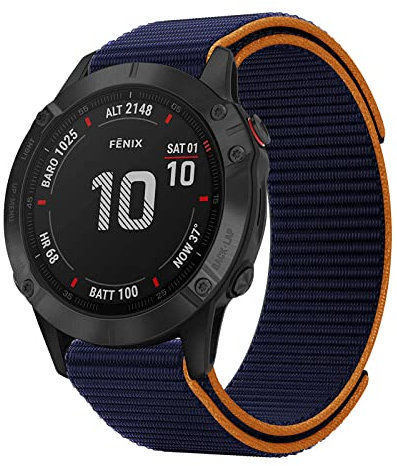 Armband Fenix 8 51mm/Fenix 7X/Fenix 7X Solar/Fenix 6X/Fenix 6X Pro/Fenix 5X /Fenix 5X Plus, 26mm Schnell Trocknendes Nylon Sportarmband für Fenix 3/Fenix 3 HR/Fenix 3 Sapphire/Fenix 7X Sapphire Solar
