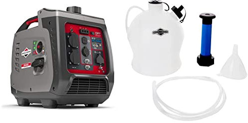Briggs & Stratton 030800 Benzin Inverter Stromerzeuger Generator der PowerSmart Serie P2400 mit 2400 Watt/1800 Watt sauberem Strom & Briggs & Stratton 992423 Öl entfernen Pumpe, mehrfarbig