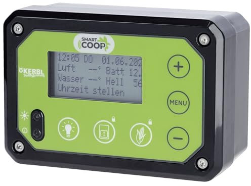 Kerbl SmartCoop Steuerung mit 12 Steckplätzen, mit integriertem Tageslichtsensor, schlagfestes/staubdichtes Kunststoffgehäuse, 70600
