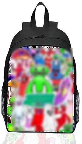 Simmpu Kinder Rucksack 16 Zoll Rucksack Rucksack New Print Rucksack Schulrucksack Anime Rucksack Kinder Grundschule Jungen und Mädchen Cartoon Tasche Mode Accessoire für