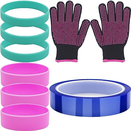 Kit universel de gobelets à sublimation, 2 gants chauffants pour sublimation, 6 bandes en silicone pour gobelet à sublimation, 1 ruban chauffant pour sublimation
