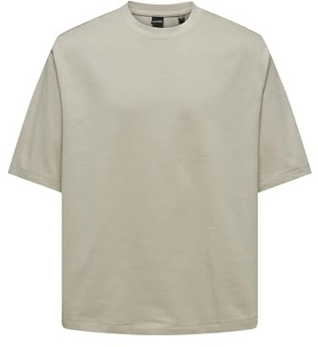 ONLY & SONS Herren Rundhals T-Shirt ONSMILLENIUM - Relaxed Fit S M L XL XXL, Größe:XL, Farbe:Silver Lining 22027787