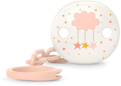 Suavinex Portaciuccio, Catenella Succhietti, Porta ciuccio con Clip, per Bambini +0 Mesi, Adatto ai Neonati, Dreams Rosa