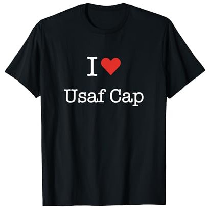 I Love USAF Cap mit Herz, minimalistisch, einfache Grafik T-Shirt
