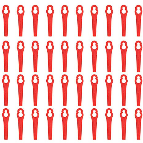 Uadme bluebone Lames De Coupe-Herbe,Jeu De Lames en Plastique 40 Pièces Lame De Remplacement De Tondeuse De Jardin pour Coupe-Herbe sans Fil