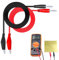 Cavetti Con Morsetti a Coccodrillo, 1M Puntali con Morsetti a Coccodrillo Set, 2 Pezzi Puntali per Multimetro Digitale, Puntali Tester Elettricista, Spina a Banana, per Tester Digitale Nero Rosso