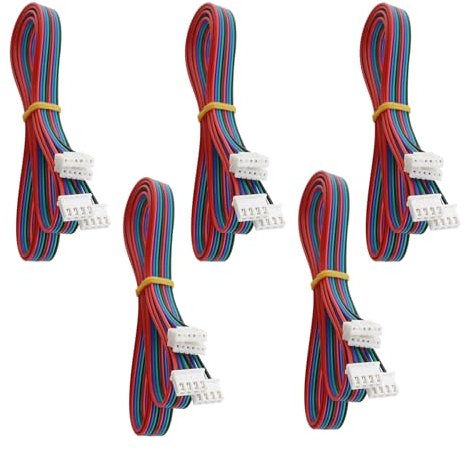 OTOTEC 5-teiliges Motoranschlusskabel Schrittmotor Anschlussdraht 4-poliges Doppelseitiges Anschlusskabel für 3D Drucker Motherboards Module CNC Anwendungen