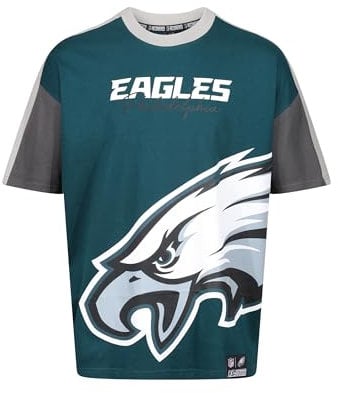 Recovered -NFL- Philadelphia Eagles 'Oversized' Cut and Sew T-Shirt Midnight Green L