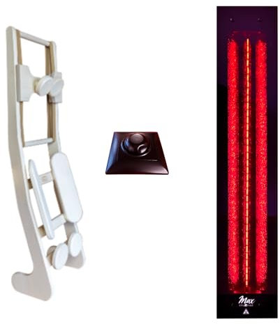 Set frameless InfraROTmed MAX© Projecteur de chaleur profonde 500 W + régulateur icon eco1 + dossier, radiateur infrarouge pour sauna et cabine infrarouge, projecteur à spectre complet (1 x 500 W + 1