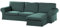 Dekoria Ersatz für Bezug für Ektorp 2-Sitzer Sofa mit Recamiere Sofahusse passend für Modell Ektorp türkis