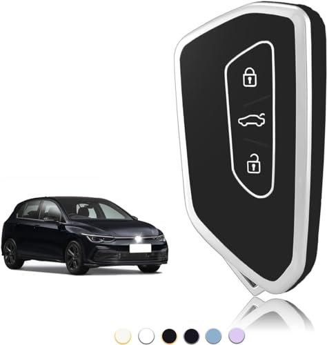 TOOMUME Coque Clé, Etui Cles Étui Clés Adapté pour VW Golf 8 MK8 Cupra Born Formentor Seat Leon MK4 Ateca Tarraco Skoda Octavia Enyaq, Couvre Clef Cache Cle Voiture Telécommande - Smart Key