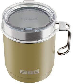 Sigg - Mug Thermos - Travel Mug Sand - Avec Couvercle en Tritan & Anse - Lavable au Lave-Vaisselle - Sans BPA - Acier Inoxydable 18/8 - Camping & Randonnée - Beige Sable - 0,36L